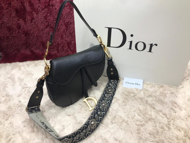 christian dior canta saddle suni deri askili 25x20x6 siyah