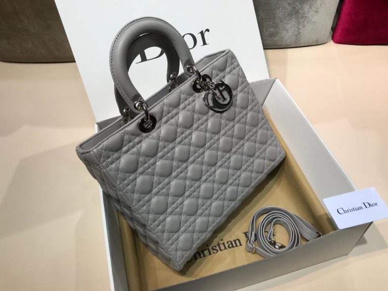 christian dior canta suni deri buyuk boy gri 30x25