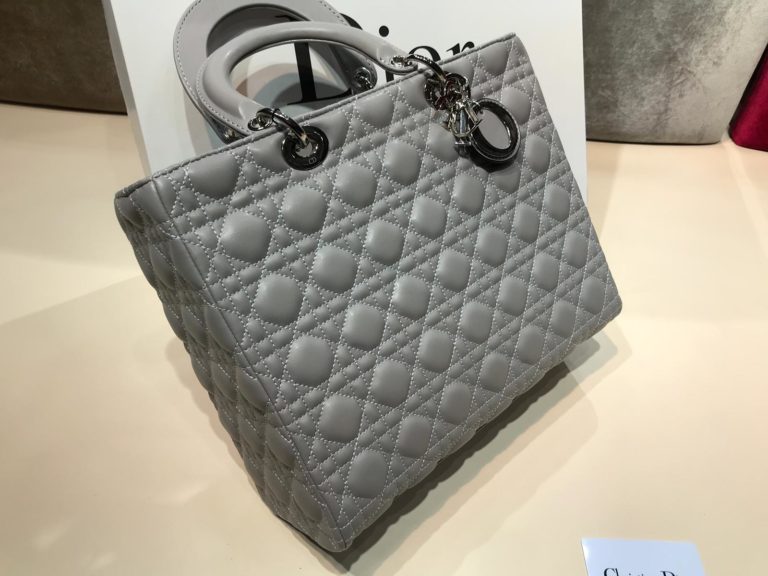 christian dior canta suni deri buyuk boy gri 30x25