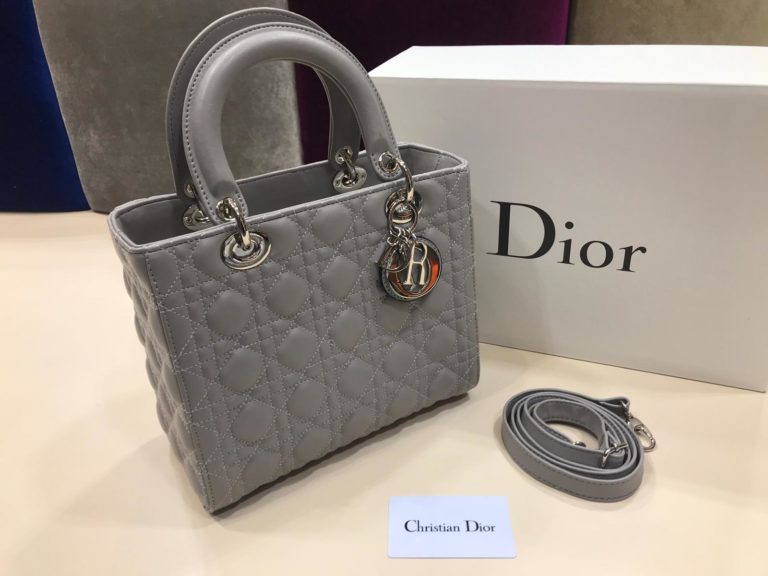 christian dior canta suni deri orta boy gri