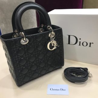 christian dior canta suni deri orta boy siyah