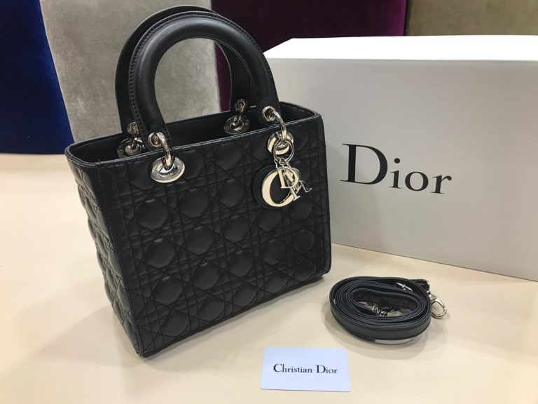 christian dior canta suni deri orta boy siyah