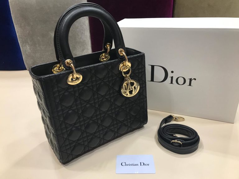 christian dior canta suni deri orta boy siyah gold