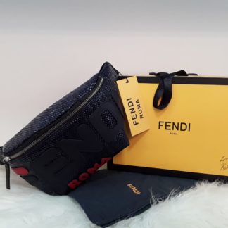 fendi canta suni deri bel cantasi logo baskili lacivert