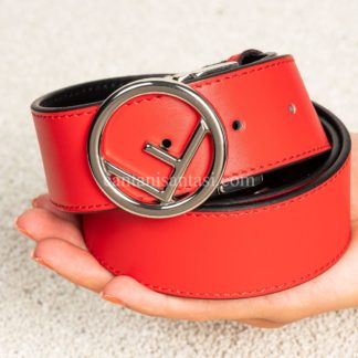 fendi kemer kirmizi cift tarafli silver toka