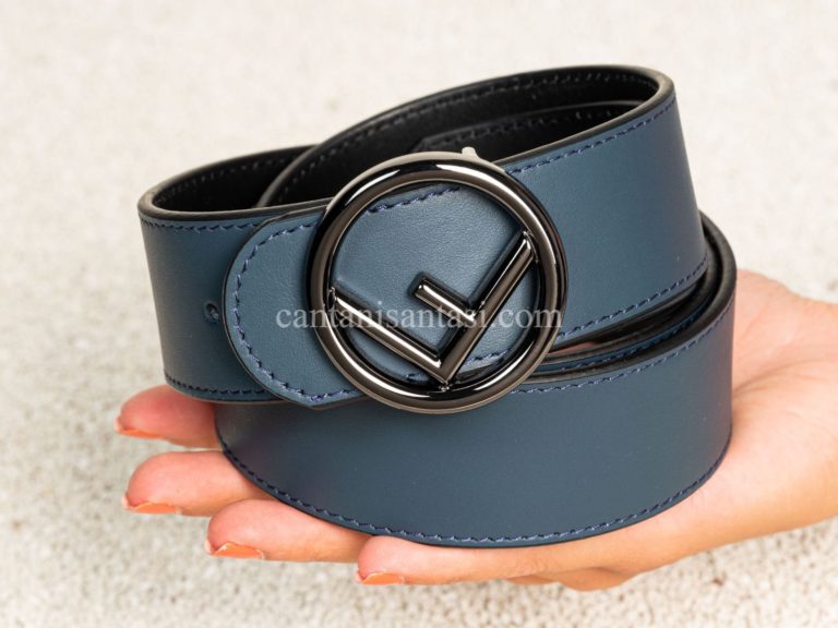 fendi kemer lacivert cift tarafli silver toka