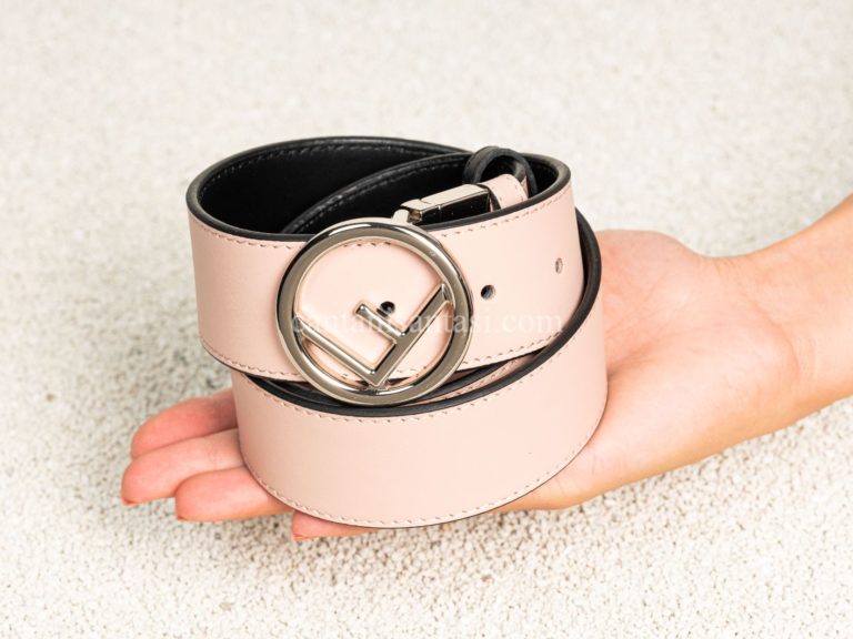 fendi kemer pudra pembe cift tarafli silver toka