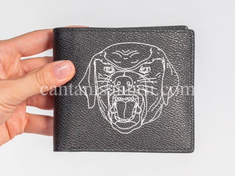 givenchy cuzdan erkek kopek desenli siyah