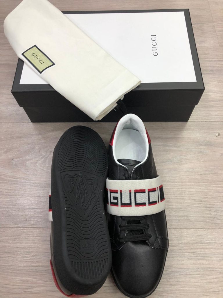 gucci Ayakkabi sneakers baskili siyah tam kalip