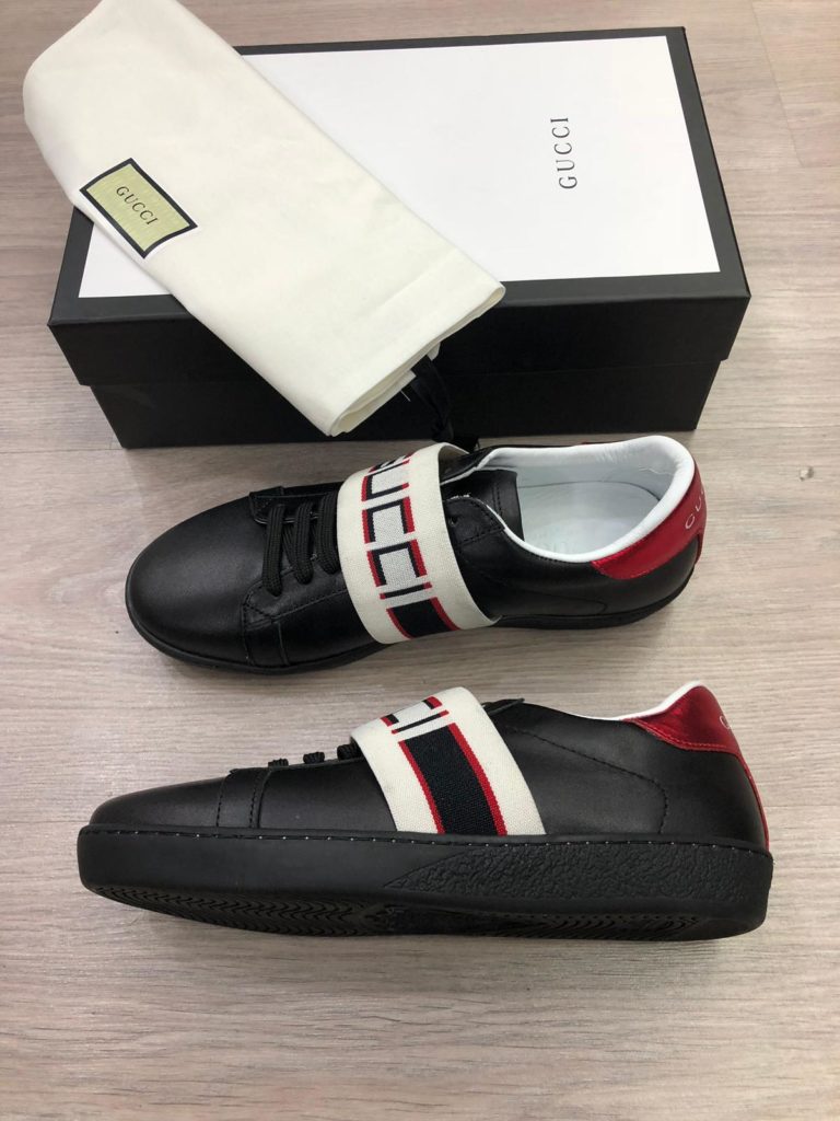 gucci Ayakkabi sneakers baskili siyah tam kalip