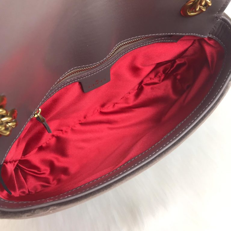 gucci canta marmont velvet kadife askili vizon 27x16