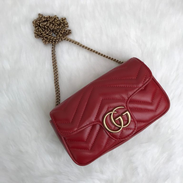 gucci canta mini marmont kirmizi 17x12