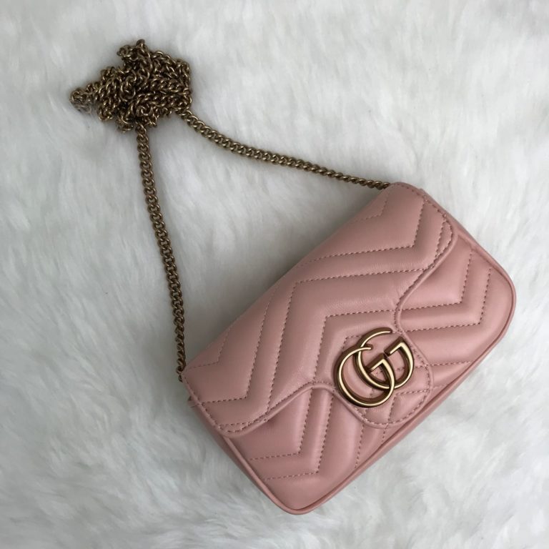 gucci canta mini marmont pudra pembe 17x12