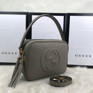 gucci canta soho double cift fermuarli cift askili gri 23x17