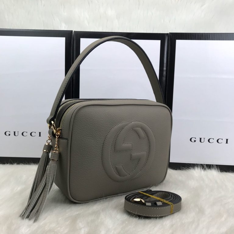 gucci canta soho double cift fermuarli cift askili gri 23x17