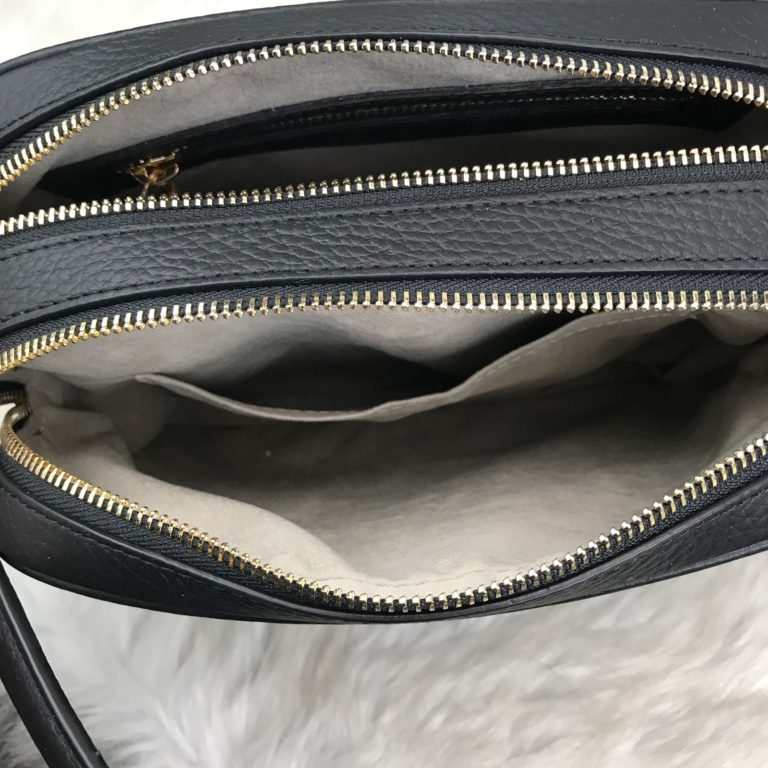 gucci canta soho double cift fermuarli cift askili siyah 23x17