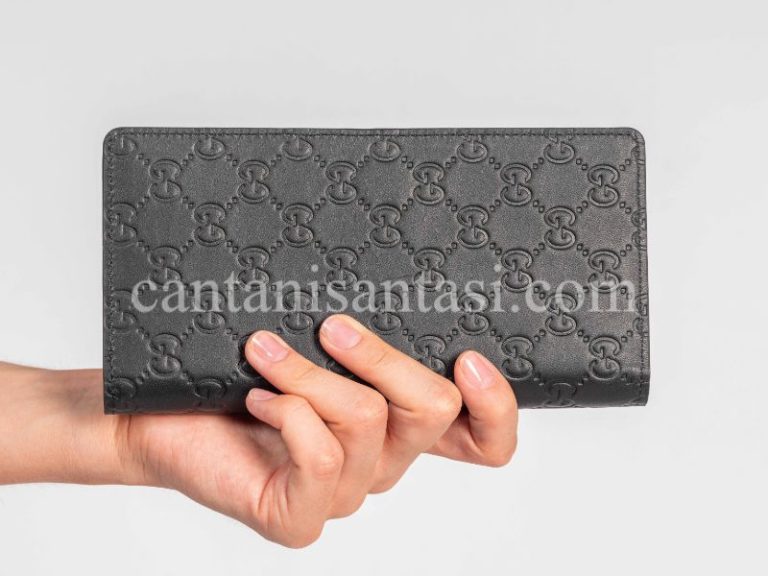 gucci cuzdan erkek cuzdan siyah gg logo kabartmali desen