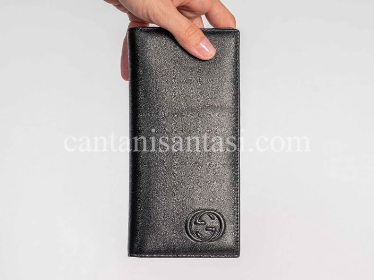 gucci cuzdan erkek duz siyah gg logo