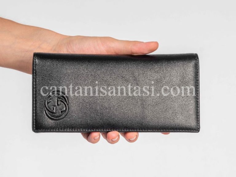 gucci cuzdan erkek duz siyah gg logo