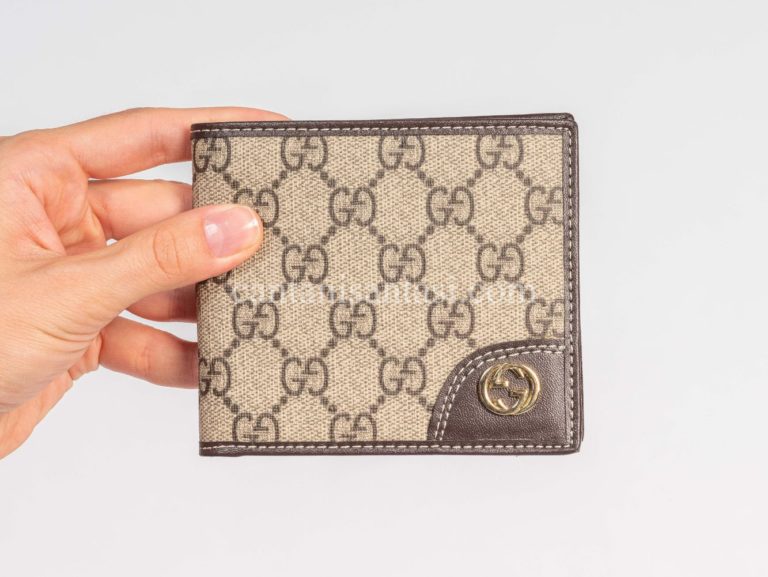gucci cuzdan erkek kahve classic logo desenli