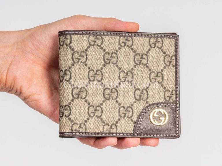 gucci cuzdan erkek kahve classic logo desenli