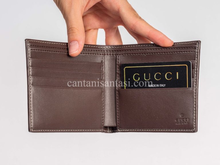 gucci cuzdan erkek kahve classic logo desenli