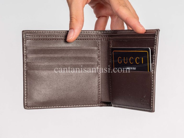 gucci cuzdan erkek kahve classic logo desenli