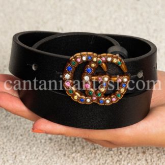 gucci kemer ince siyah renkli tasli toka 2.5cm