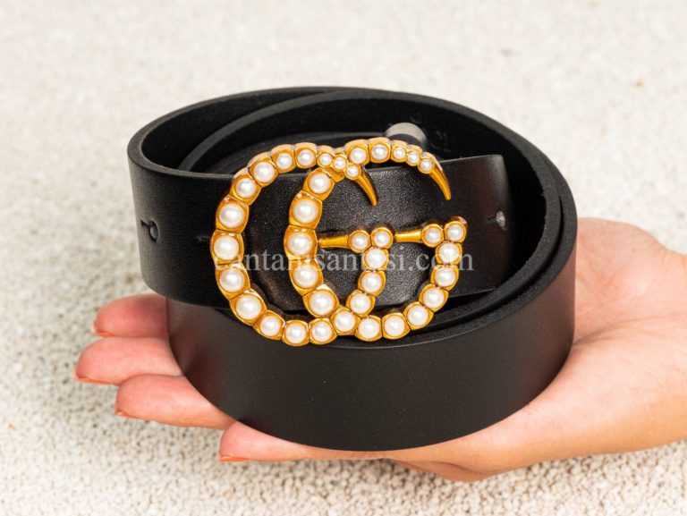 gucci kemer incili toka siyah 4cm