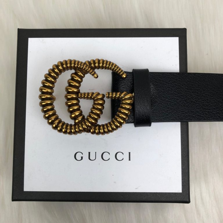 gucci kemer siyah gold antik cizgili toka 4cm