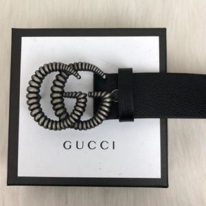 gucci kemer siyah silver mat antik cizgili toka 4cm