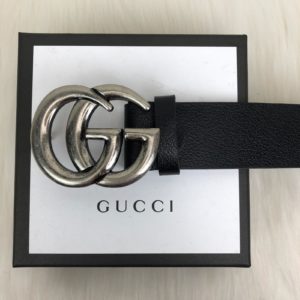 gucci kemer siyah silver mat toka 4cm