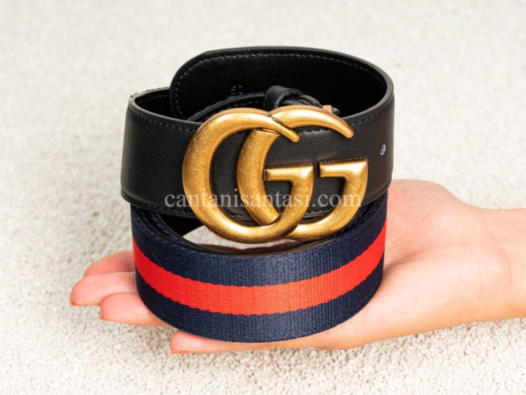 gucci kemer unisex gold antik toka kirmizi seritli 4cm