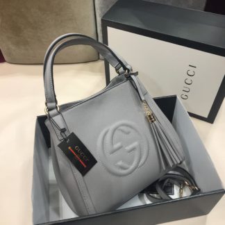 gucci suni deri canta cift sapli buyuk boy gri
