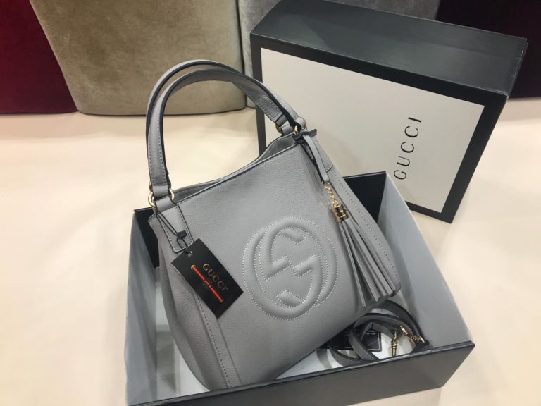 gucci suni deri canta cift sapli buyuk boy gri