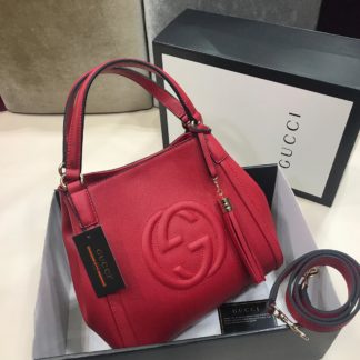 gucci suni deri canta cift sapli buyuk boy kirmizi