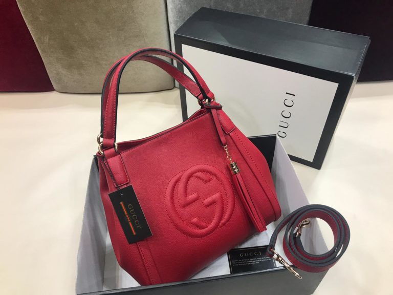 gucci suni deri canta cift sapli buyuk boy kirmizi