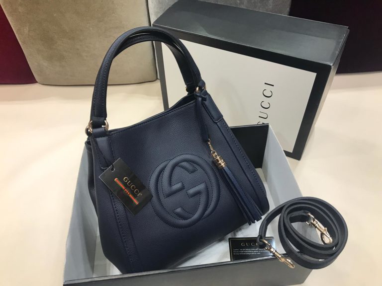 gucci suni deri canta cift sapli buyuk boy lacivert