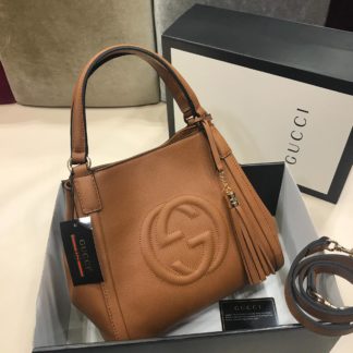 gucci suni deri canta cift sapli buyuk boy taba