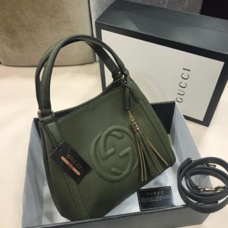 gucci suni deri canta cift sapli buyuk boy yesil