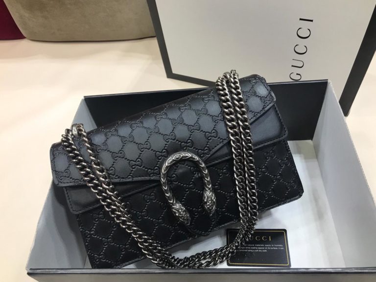 gucci suni deri canta dionysus siyah baskili 28x17