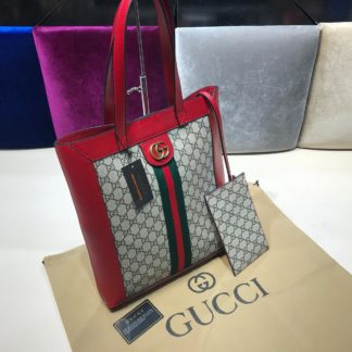 gucci suni deri canta shopping kirmizi 37x35
