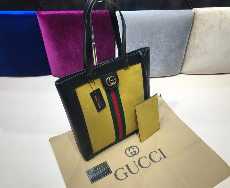 gucci suni deri canta shopping sari 37x35