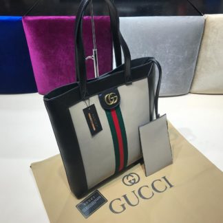 gucci suni deri canta shopping siyah vizon 37x35