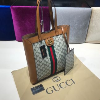 gucci suni deri canta shopping taba 37x35