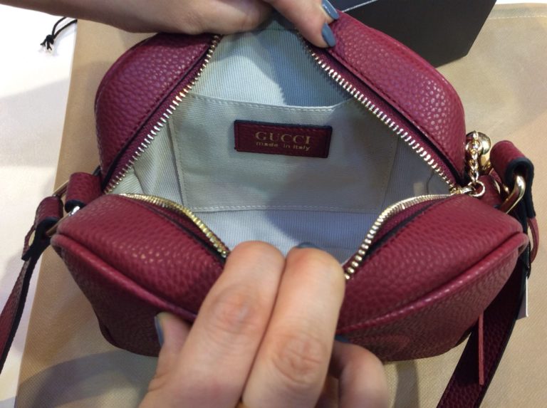 gucci suni deri canta soho capraz bordo 22x17