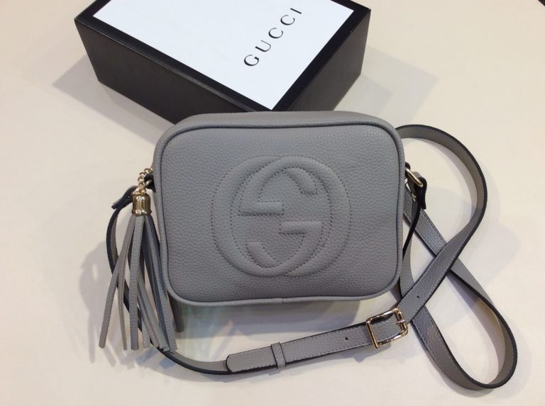 gucci suni deri canta soho capraz gri 22x17