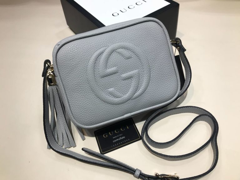 gucci suni deri canta soho capraz gri 22x17