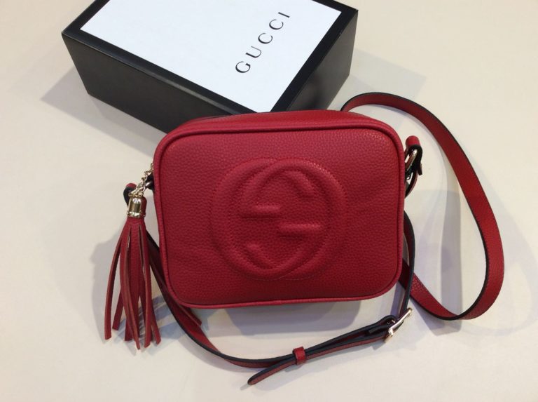 gucci suni deri canta soho capraz kirmizi 22x17