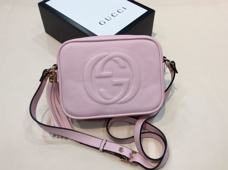 gucci suni deri canta soho capraz pudra pembe 22x17